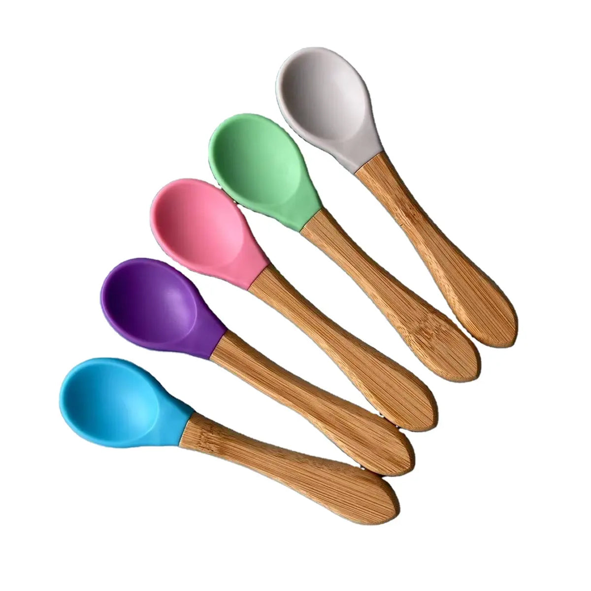 Plato Bambú antideslizante con Cuchara Silicona