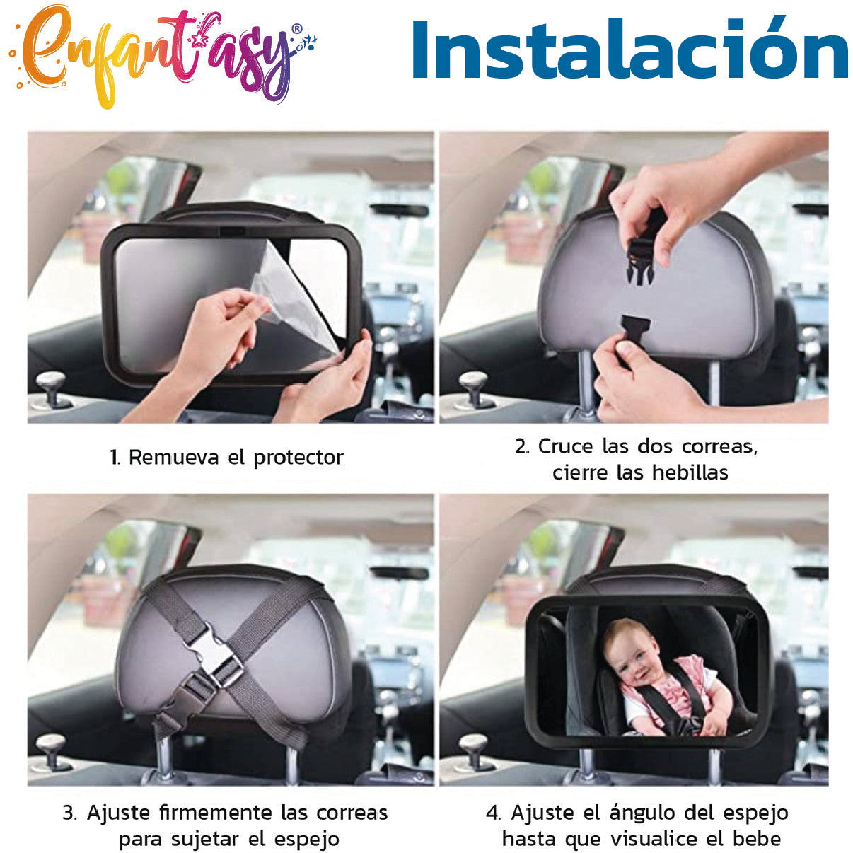 Espejo de carro bebé mirando hacia atrás