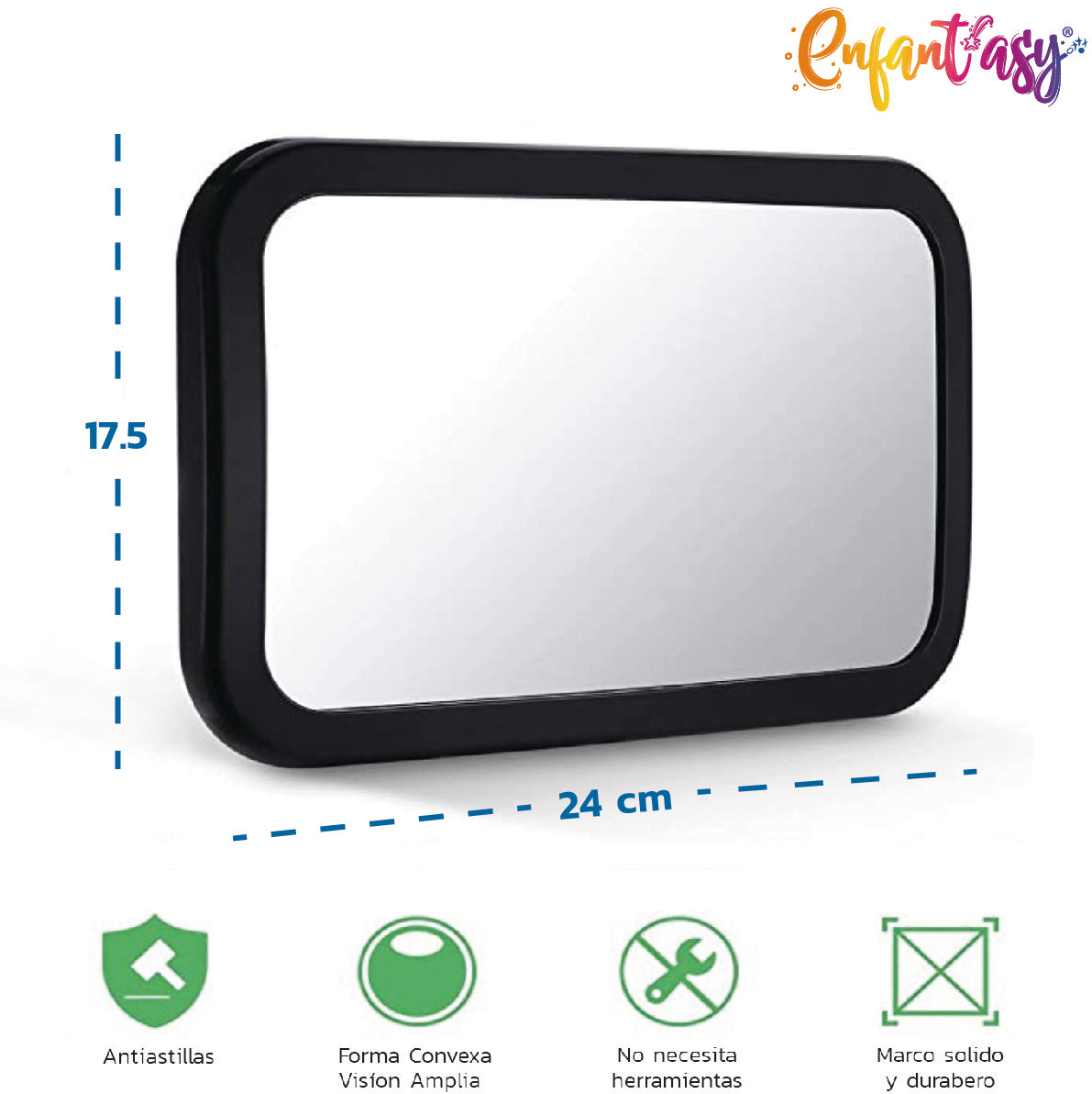 Espejo de carro bebé mirando hacia atrás