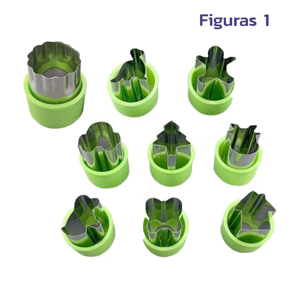 Kit Molde Cortador de Fruta Verdura 9 Figuras