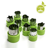 Kit Molde Cortador de Fruta Verdura 9 Figuras