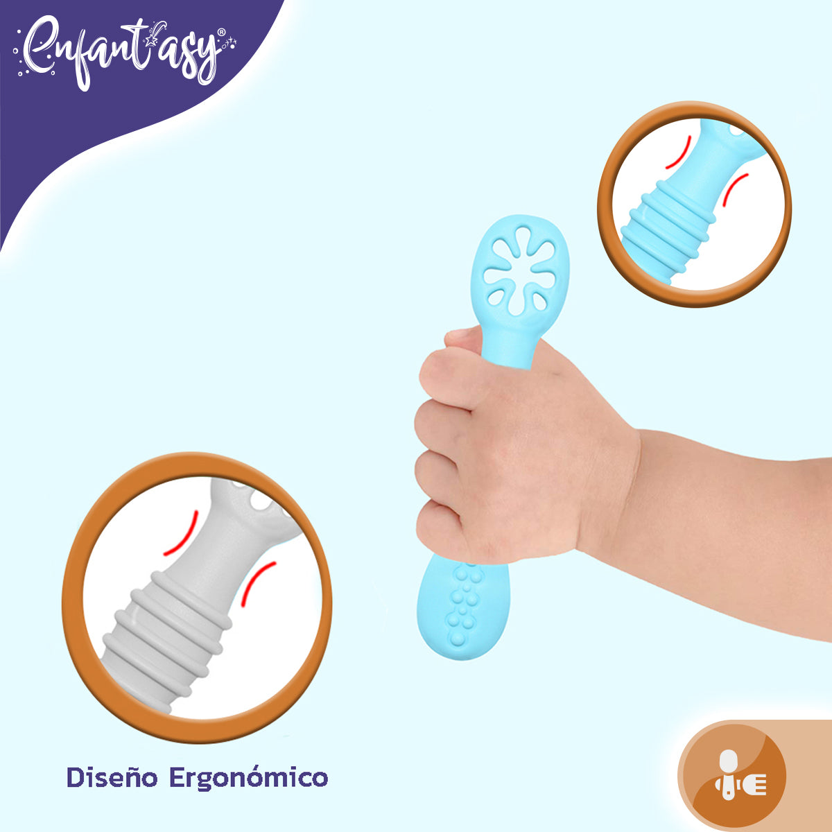 Pre Cuchara entrenadora Silicona con mordedor