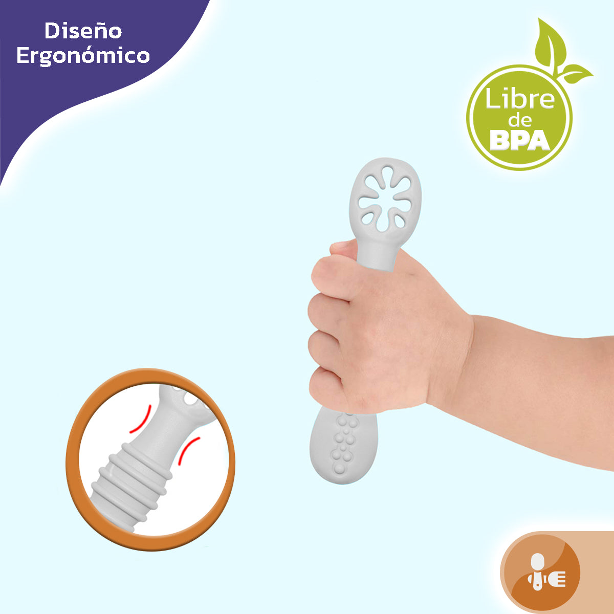 Pre Cuchara entrenadora Silicona con mordedor