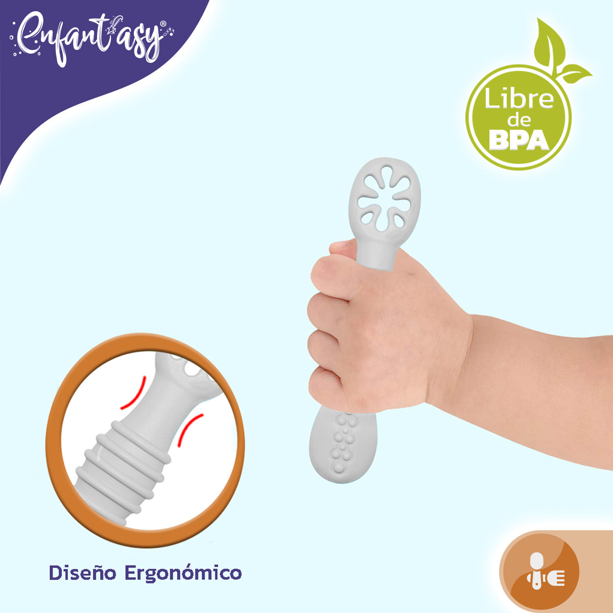 Pre Cuchara entrenadora Silicona con mordedor