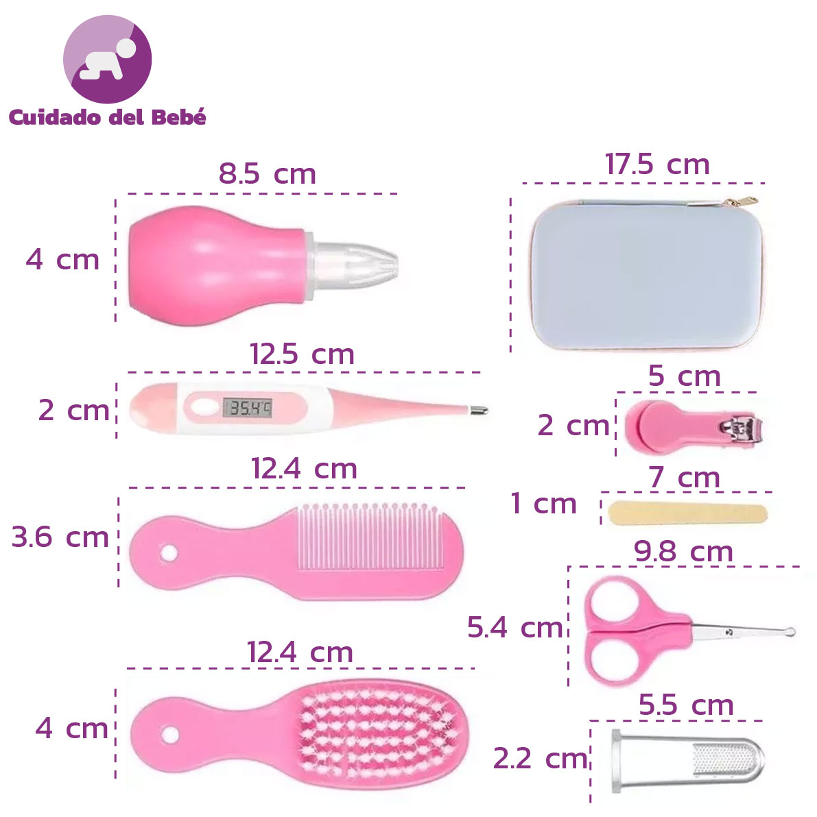 Kit Cuidado y Aseo del Bebé 8 Piezas