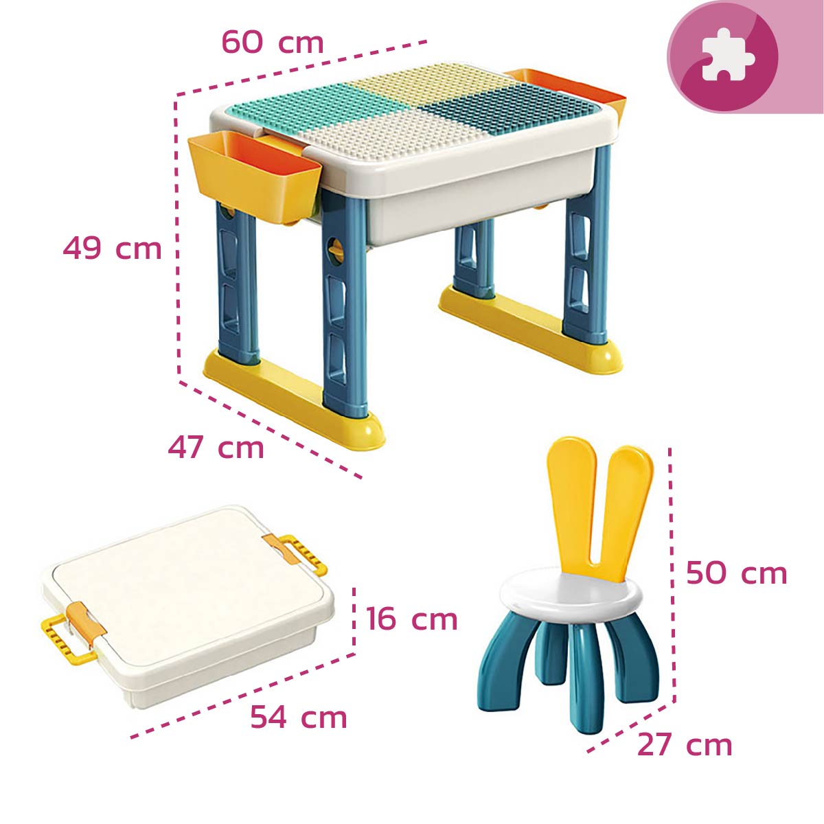 Mesa Grande Multifuncional con Silla