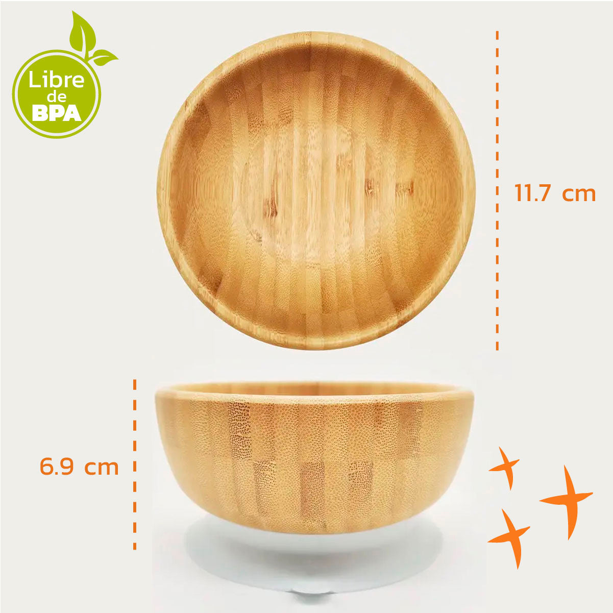 Bowl Bambú con Chupa y Cuchara