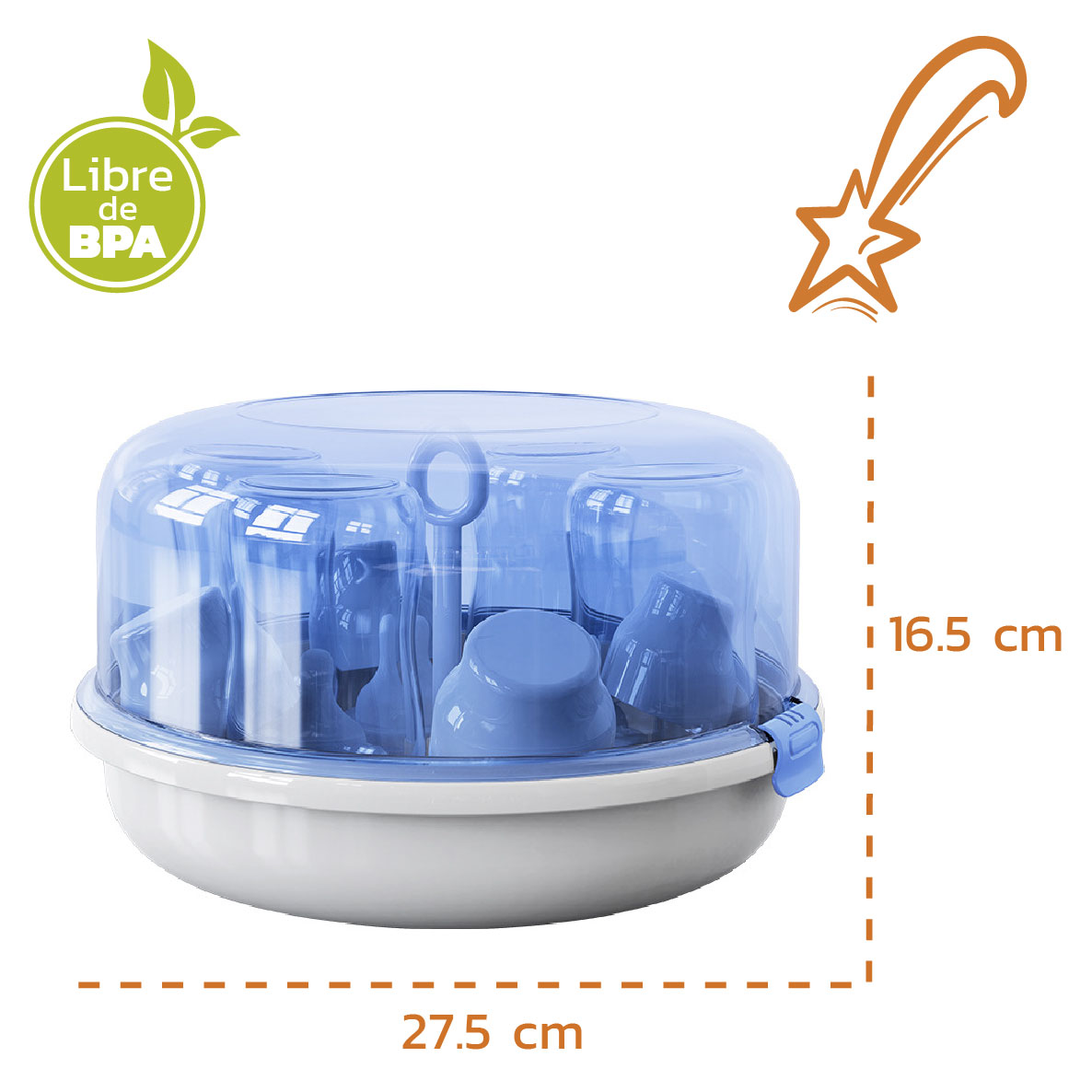 Esterilizador De Microondas A Vapor Para Teteros y Biberones