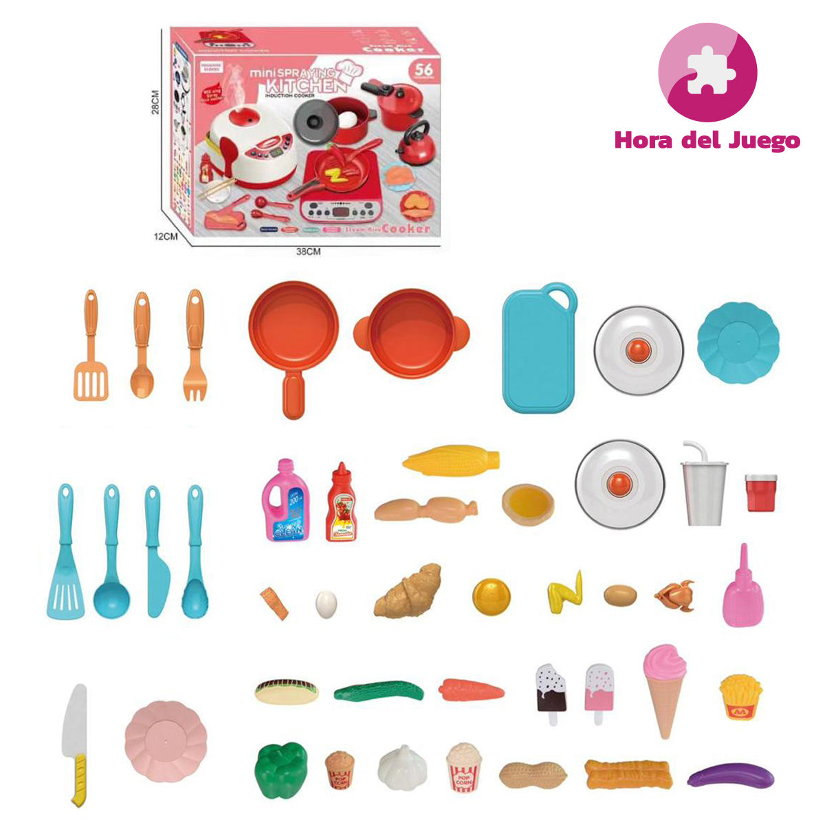 Cocina vaporera con 56 piezas