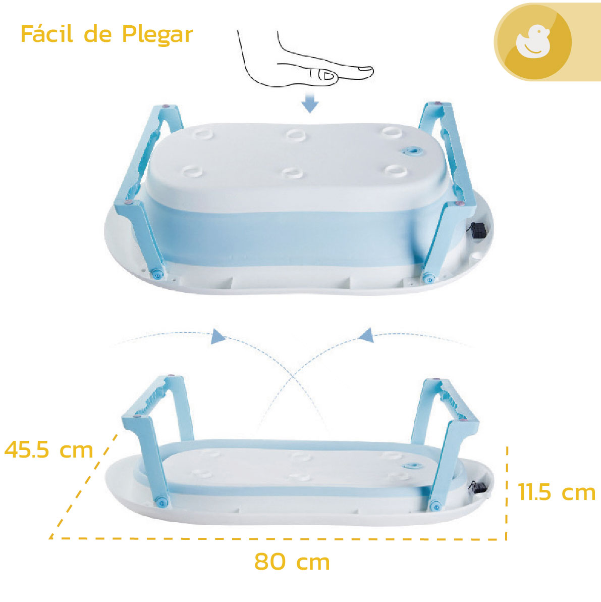 Tina plegable con termometro