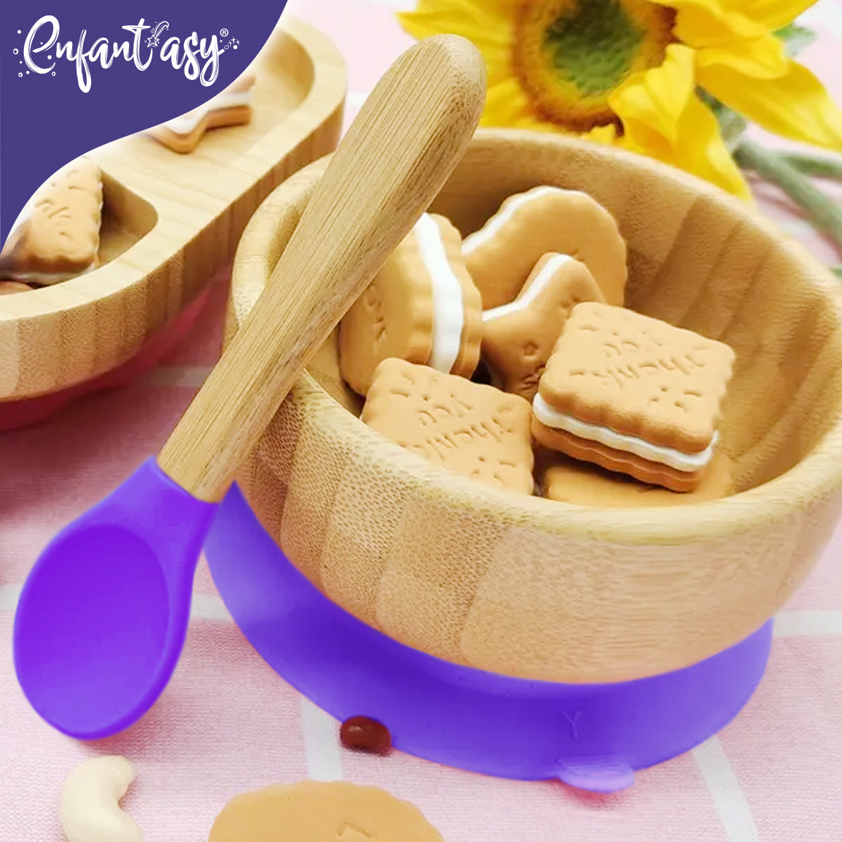 Bowl Bambú con Chupa y Cuchara