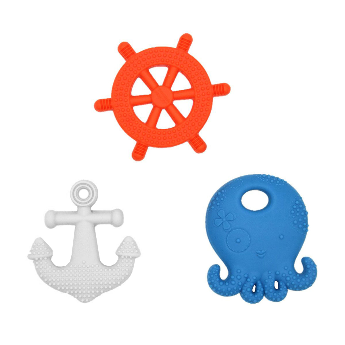 Llamadientes Mordedor Rasca Encias Bebe Silicona X 3