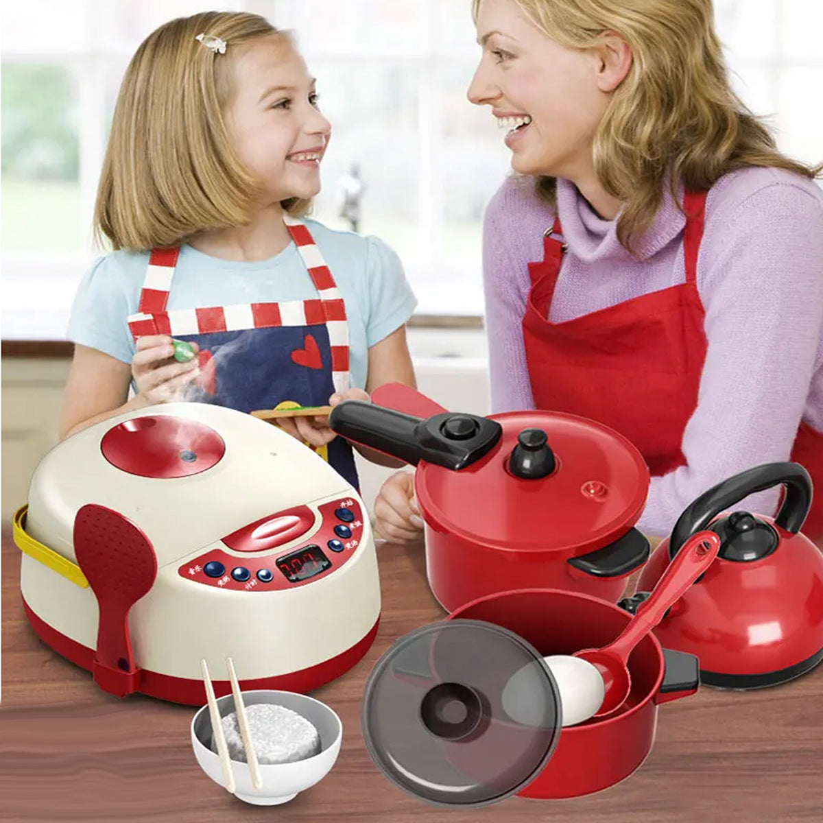 Cocina vaporera con 56 piezas