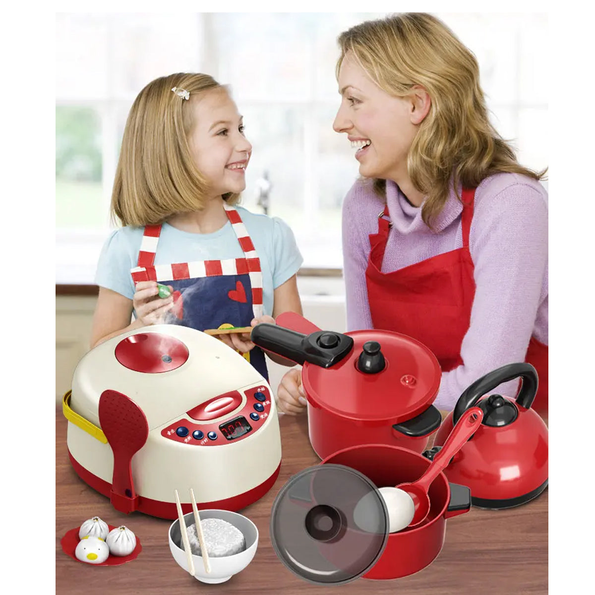 Cocina vaporera con 56 piezas