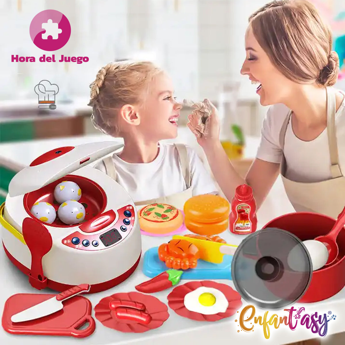 Cocina vaporera con 56 piezas