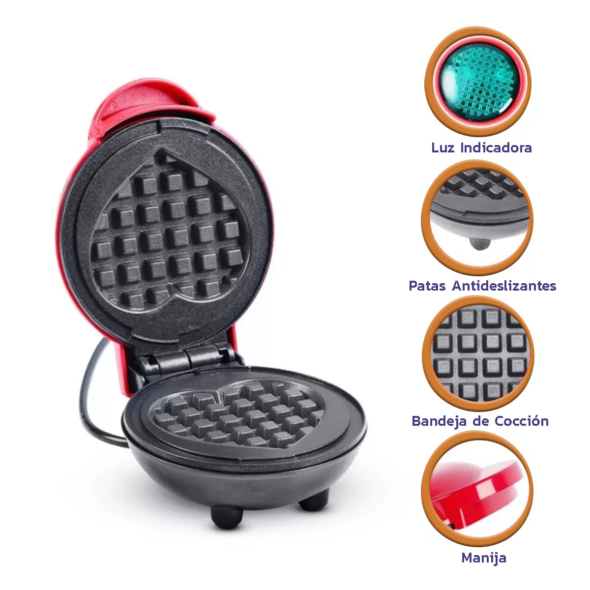 Mini Waflera de Corazón