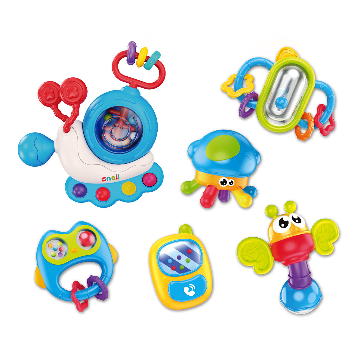 Set Kit De Mordedores Y Sonajeros X 6 Unidades Estimulación