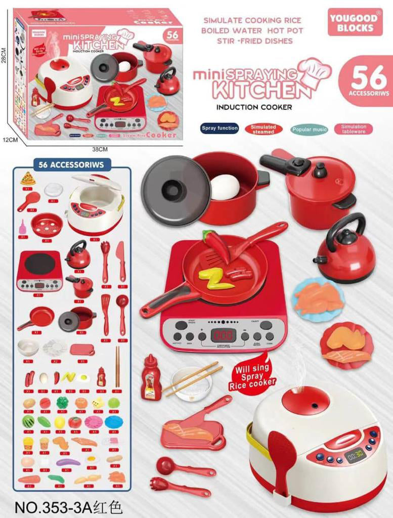 Cocina vaporera con 56 piezas