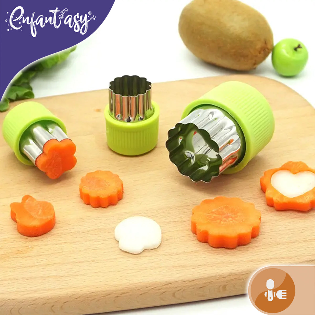 Kit Molde Cortador de Fruta Verdura 9 Figuras