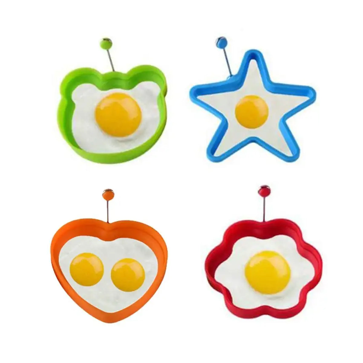Molde Silicona Figura para Freír Huevos, Pancakes, Tortilla X4
