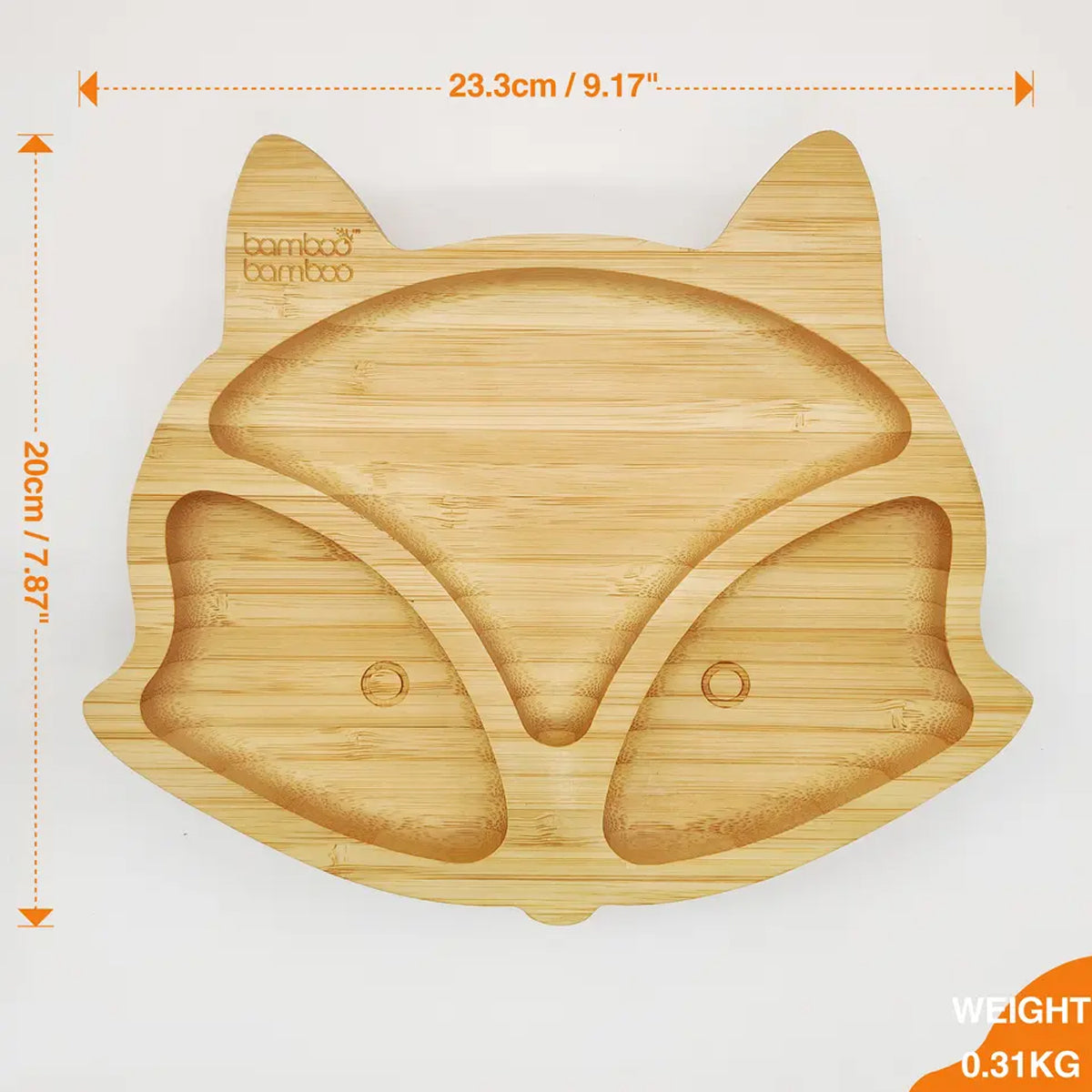 Plato Bambú antideslizante con Cuchara Silicona