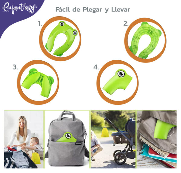 Reductor de inodoro plegable para niños y viajes