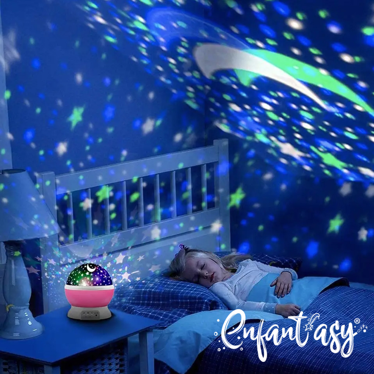 Lampara Proyector de Estrellas 8 Colores Luz LED - Enfantasy