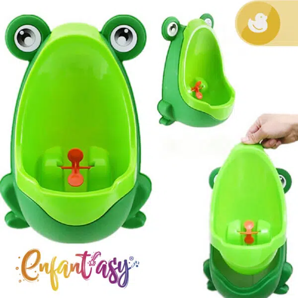 Orinal de pared rana para niños, fácil de usar