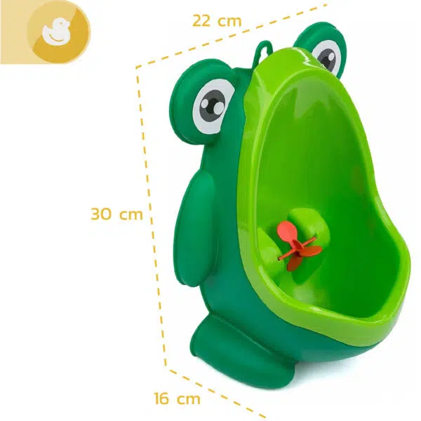 Orinal de pared rana para niños, fácil de usar