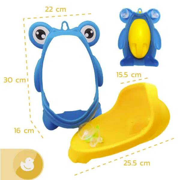 Orinal de pared rana para niños, fácil de usar