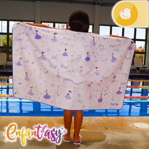 Toalla microfibra infantil para natación, secado rápido