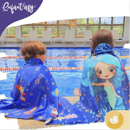 Toalla microfibra infantil para natación, secado rápido