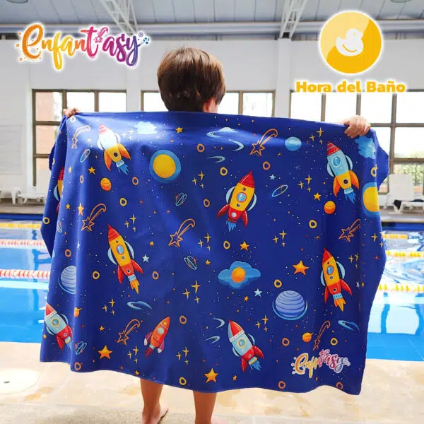 Toalla microfibra infantil para natación, secado rápido