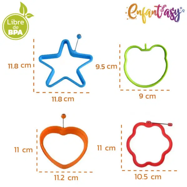 Molde Silicona Figura Para Freír Huevos, Pancakes, Tortilla X4 - Imagen 5