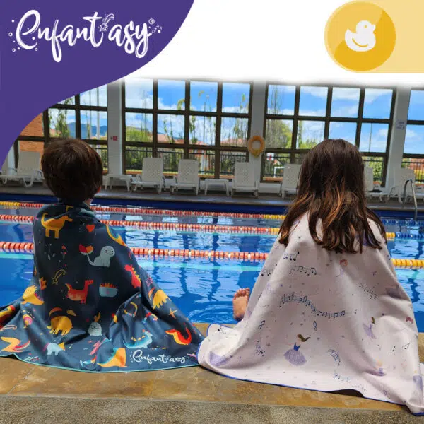 Toalla microfibra infantil para natación, secado rápido