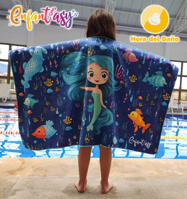 Toalla microfibra infantil para natación, secado rápido