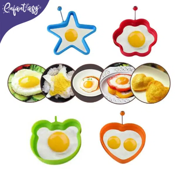 Molde Silicona Figura Para Freír Huevos, Pancakes, Tortilla X4 - Imagen 4