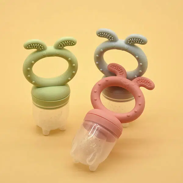 Chupo Fruta Para Bebé Silicona con Mordedor estuche y 3 boquillas - Imagen 6