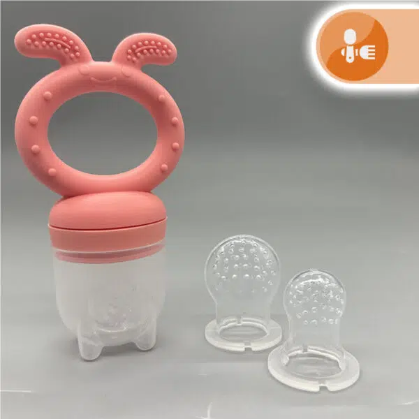 Chupo Fruta Para Bebé Silicona con Mordedor estuche y 3 boquillas - Imagen 4