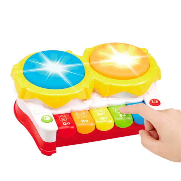 Piano y Tambor Musical Didáctico: Piano y tambor musical didáctico para niños y bebés, Piano educativo y tambor para bebés y niños