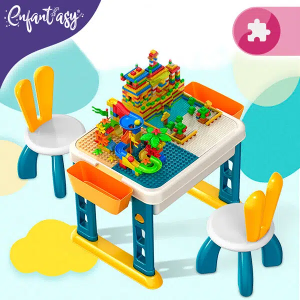Mesa de Actividades con Silla: Mesa de actividades con silla para niños y bebés, Juego de mesa y silla para bebés y niños pequeños