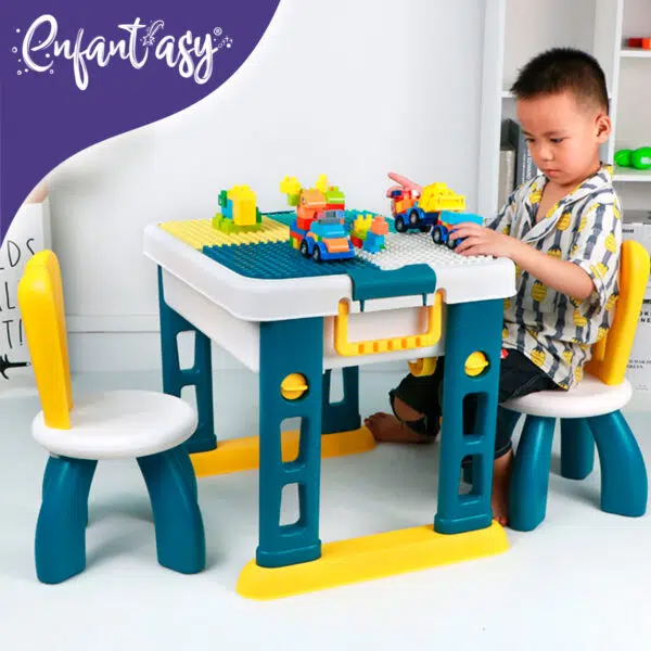 Mesa de Actividades con Silla: Mesa de actividades con silla para niños y bebés, Juego de mesa y silla para bebés y niños pequeños