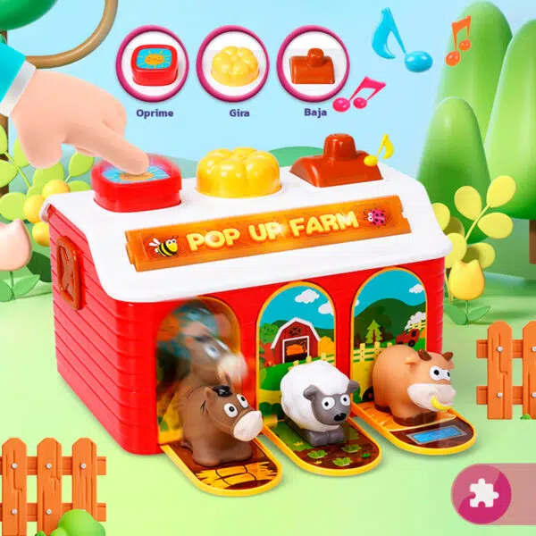 Granja Musical para Niños: Granja musical para bebés y niños pequeños, Juguete de granja musical para niños y bebés