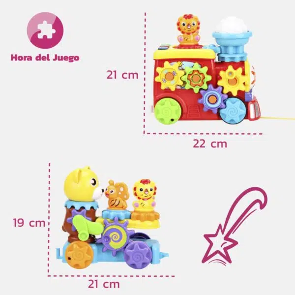 Tren Infantil con Luces y Sonido: Tren infantil con luces y sonido para bebés y niños, Tren educativo para niños y bebés con luces y sonido