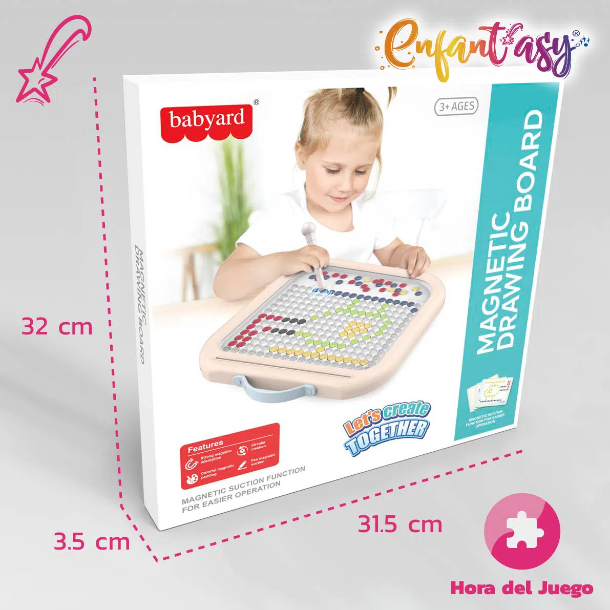 Tablero de Dibujo Pizarra Mágica,colores, juego, niños, Enfantasy