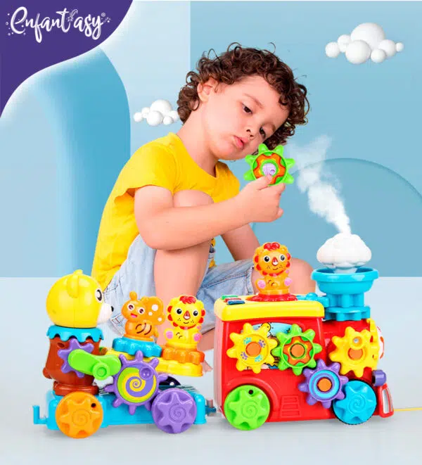 Tren Infantil con Luces y Sonido: Tren infantil con luces y sonido para bebés y niños, Tren educativo para niños y bebés con luces y sonido
