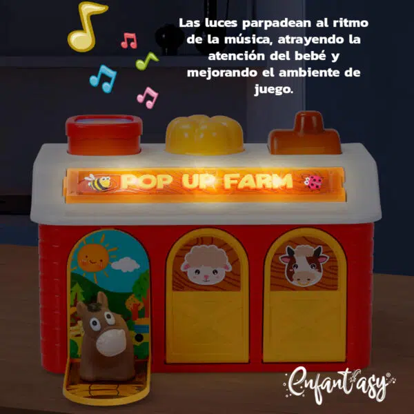 Granja Musical para Niños: Granja musical para bebés y niños pequeños, Juguete de granja musical para niños y bebés