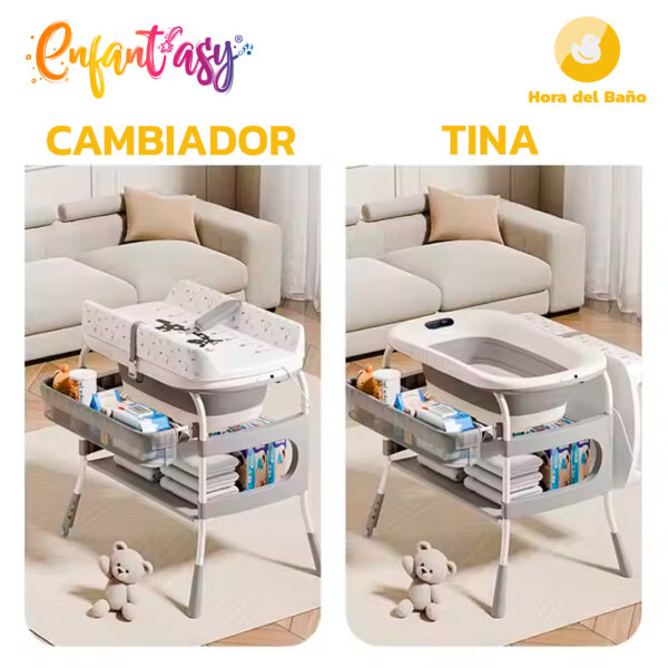 Tina Cambiador con soporte termómetro y organizador - Imagen 3