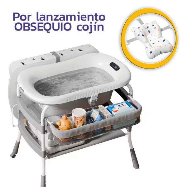 Tina Cambiador con soporte termómetro y organizador